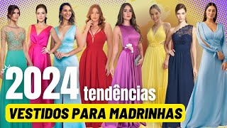 MODELOS DE VESTIDOS DE MADRINHAS TENDÊNCIAS 2024  Tipos e Cores de Vestidos para Casamento  ÉVORA [upl. by Briano658]