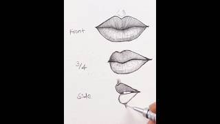 How To Draw Front Lips And Side Lips Drawing tutorial short ytshorts art viralvideo [upl. by Nylcoj933]