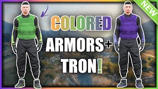 GTA5 I NEW COLORED BODY ARMORS Glitch With JOGGERS And TRON TRANSFER GLITCH [upl. by Sidon]