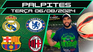 PALPITES DE FUTEBOL PARA HOJE 06 08 2024 TERÇA 24 JOGOS  BILHETE PRONTO Caipora Análises e TIPs [upl. by Jeddy]