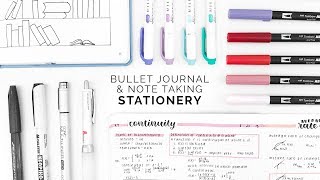 bullet journal  notetaking essentials ☕ stationery recommendations [upl. by Rouvin]