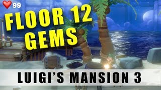 Luigis Mansion 3 Floor 12 gems  All 12F The Main Catch gem locations [upl. by Aimil]