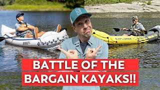 Whats the Best Cheap Kayak  Intex Explorer K2 vs Sea Eagle 330 [upl. by Ylerebmik732]