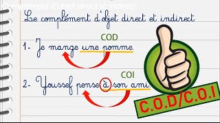 Le complément dobjet direct et indirect CODCOI codcoi [upl. by Einnahc]