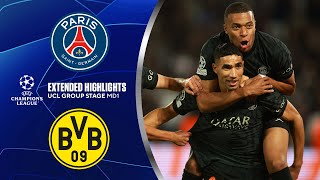 PSG vs Borussia Dortmund Extended Highlights  UCL Groups Stage MD 1  CBS Sports Golazo [upl. by Atiekram64]