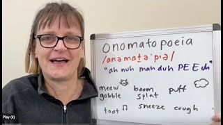 How to Pronounce Onomatopoeia and what it means examples of onomatopoeia Live Q amp A [upl. by Bowrah683]