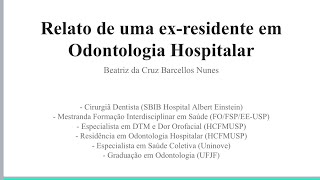 Rotina de um Residente em Odontologia Hospitalar da USP [upl. by Masha]