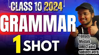 Class 10 English English Grammar in one video 202324 tense modals reported speechsubject verb🔥 [upl. by Orlena]