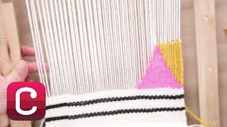 Weaving for Beginners Part 4 Add Stripes and Geometric Shapes with Annabel Wrigley  Creativebug [upl. by Franklin]