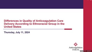 Differences in Quality of AC Care Delivery According to Ethnoracial Group in the United States [upl. by Aisad205]