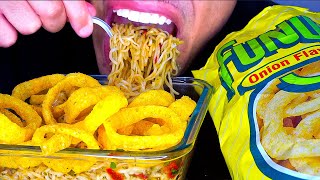 ASMR NOODLES amp ONION RINGS EATING SHOW MUKBANG 먹방 MOUTH SOUNDS NO TALKING JERRY [upl. by Ahcsap612]