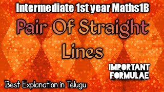 Homogenization of Second Degree Equation explanation in Telugu pairsofstraightlines [upl. by Netsrijk92]