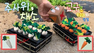 🐥유교과의 일상  교구 제작  2탄 🥕당근 무 주사위 만들기  손바느질  버튼홀 스티치 방법  인생교구❤️ [upl. by Ingvar]