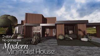 BLOXBURG  Modern Minimalist House  NoGamepass  Speedbuild12 [upl. by Yesiad]