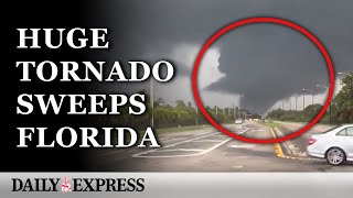 Hurricane Milton Tornado rips through town as storm devastates Florida [upl. by Rehpotsyrk]