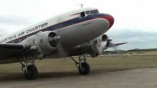 DC3 Startup and take of at Duxford [upl. by Tymes]