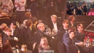 170119 EXO amp BTS reaction to MAMAMOO Youre The Best  Décalcomanie  Seoul Music Awards [upl. by Elleinahc]