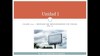 Clase 11 Repaso de deflexiones en vigas Pt I [upl. by Riggall]