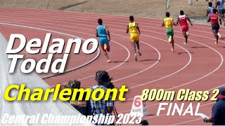 Delano Todd  Charlemont High  Boys 800m FINAL CLass 2  Central Champs FINALS 2023 [upl. by Lleumas984]