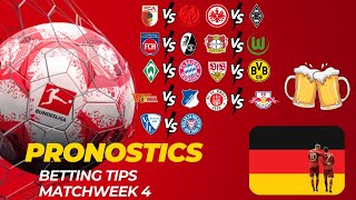 Pronostics Bundesliga  Journee 4 Stuttgart Dortmund  Werder Bayern  Leverkusen Wolfsburg etc [upl. by Aillemac]