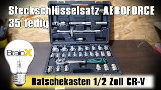 Mein neuer Steckschlüsselsatz 12 Zoll Ratschenkasten 35 teilig AEROFORCE [upl. by Cormac]