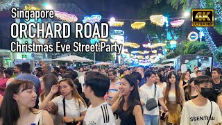 Orchard Road  Massive Crowd at Singapores Biggest Christmas Eve Countdown Party 2023 [upl. by Aneeuqal]