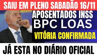 🔴NOTÍCIA QUENTE BPC APOSENTADOS PENSIONISTAS SAIU AGORA NOVIDADE MARAVILHOSA AGORA 1611 [upl. by Attwood870]