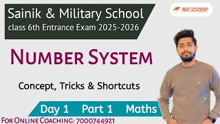 Number System  Part 1  Day 1  Sainik amp Military School Class 6th Entrance Exam Session 20252026 [upl. by Bloch]