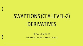 Swaptions in Derivatives  CFA Level2  Derivatives [upl. by Kristi244]