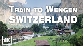 Cogwheel Train Lauterbrunnen to Wengen SWITZERLAND 2022 • 4K 60fps ASMR [upl. by Yenruoj]