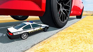 Satisfying cars vs Huge wheel crashes  SN2 56  BeamNG drive Live [upl. by Idnim]