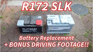 Mercedes SLK R172  Battery Replacement plus BONUS SLK55 AMG driving footage [upl. by Ennairrek]