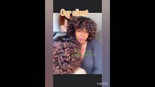 WEARING OUR HAIR OUR CLIENT PLACE TO ORDER curlyhairtutorial hairextensions curledhair [upl. by Aihseuqram]