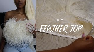 DIY FEATHER TOP  TUTORIAL  KHEAMO M [upl. by Janicki]