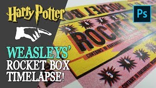 Weasleys Wizard Wheezes Rocket Box Replica  Photoshop Speed Art Timelapse [upl. by Ecirad]