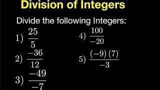 Division of Integers Review [upl. by Bevers277]