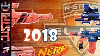 NEW NERF BLASTERS 2018  Accustrike Rapidstrike New Stryfe CQ Repaint and more [upl. by Grath]