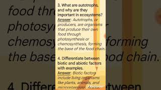 Ecosystem biotic amp abiotic environment ecosystem related questions biology science shorts [upl. by Cordell]