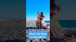 Harp on the beach  Harp Care  Harp for Life 432hz harp music sea beach wind sun foryou [upl. by Kirshbaum]