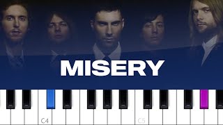 Maroon 5  Misery piano tutorial [upl. by Yrrol]