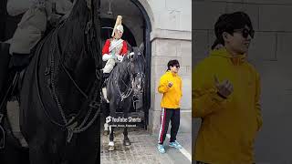 Kings Guard Kicks Woman for Crossing Newly Marked Line at Horse Guards Parade [upl. by Ysus]