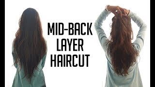 MidBack layer women haircut  Dry haircut  NYNY Salon [upl. by Audri915]