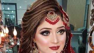 real bridal makeup step by step with easy method by Azeem beauty salon [upl. by Yllah613]