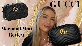 Gucci Marmont Mini Review  Designer Handbag [upl. by Lennon974]