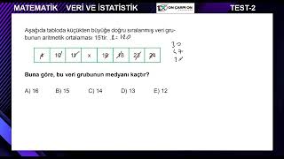 Veri ve İstatistik Test 2 Soru 1 [upl. by Chong]