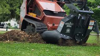 Ditch Witch SK3000 with a Stumper 280 stump grinding attachment [upl. by Tallia795]