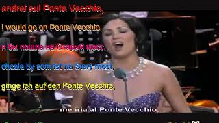 Anna Netrebko O mio Babbino caro Italian English Russian Slovak German Spanish LYRICS SUBTITLES [upl. by Elaval992]