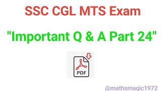 quotSSC CGL MTS Exam GK Important Questions and Answers Part 24quot [upl. by Lombardo]