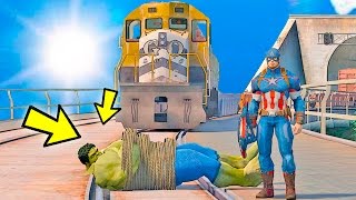 CAPTAIN AMERICA vs THE HULK  GTA V MODS [upl. by Nehtanoj210]