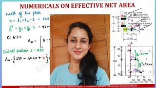 Steel Design L4F  LSM Tension Members Effective Net Area  Shear Lag Numerical Problems 2 Hindi [upl. by Tsenre723]